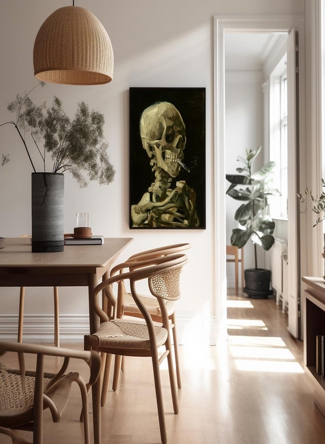 Poster Master Vintage Van Gogh Poster - Retro Skull of a Skeleton with Burning Cigarette Print - Skeleton Art - Gift for Men, Women - Decor for Bedroom, Living Room, Office - 8x10 UNFRAMED Wall Art - Image 5